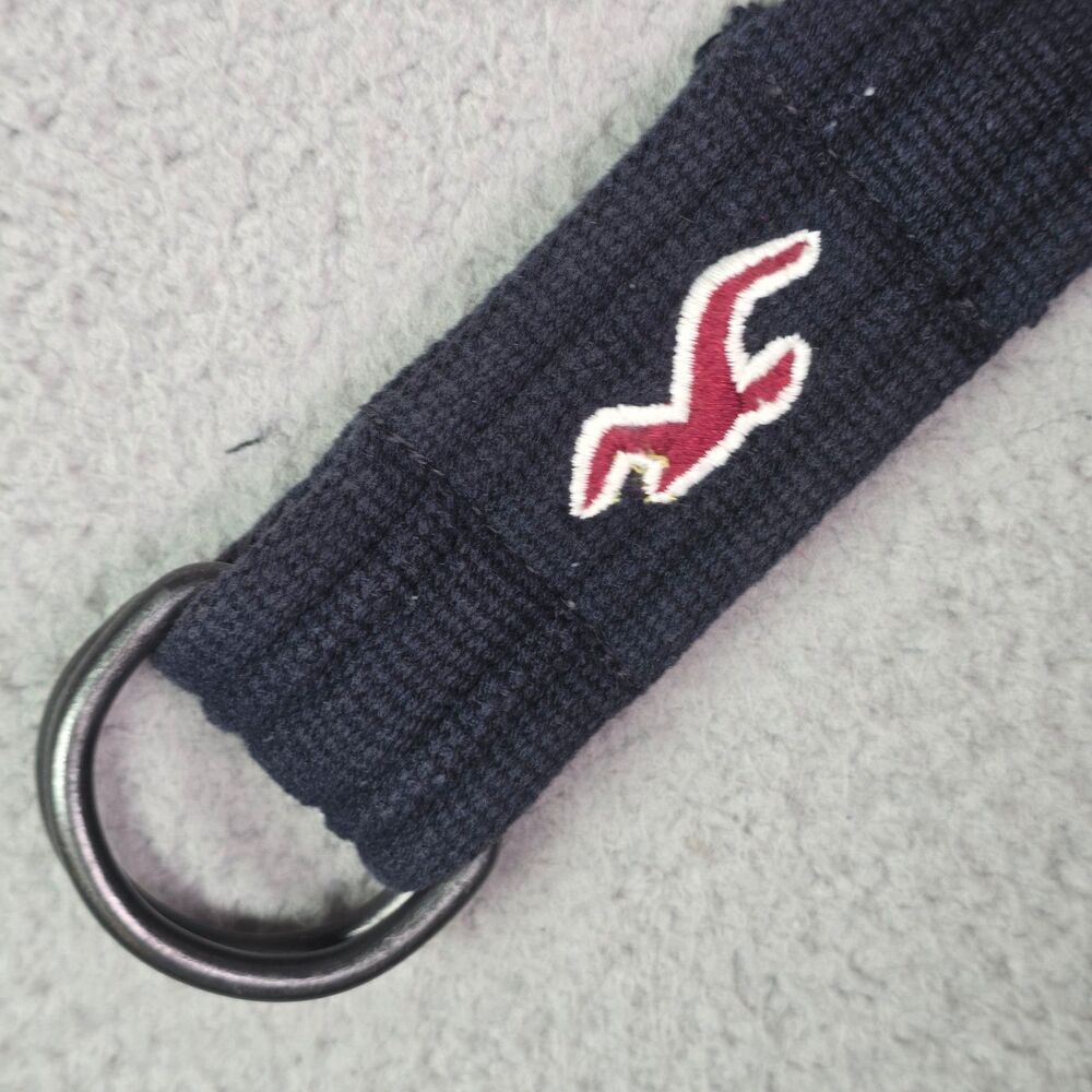 Hollister Web Belt Navy 36 D Ring Woven Canvas Adjustable Casual Y2K